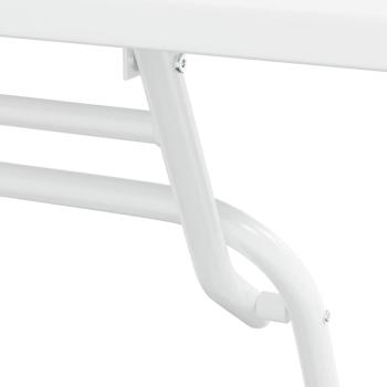 3-teiliges Faltbares Bistro Set Weiß Stahl