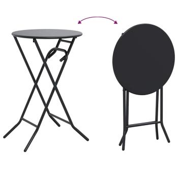 Klapptisch für den Garten Anthrazit Ø50x72 cm Stahl