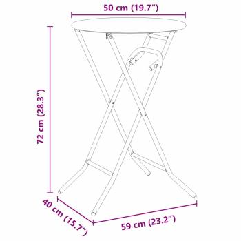 Klapptisch für den Garten Anthrazit Ø50x72 cm Stahl