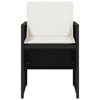 Gartenstühle mit Kissen 4 Stk. Schwarz Poly Rattan