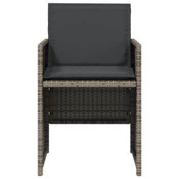 Gartenstühle mit Kissen 4 Stk. Grau Poly Rattan