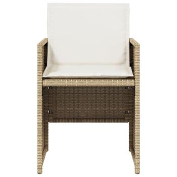 Gartenstühle mit Kissen 4 Stk. Beige Poly Rattan