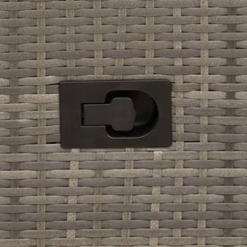 Gartensofa Verstellbar 2-Sitzer mit Tisch Grau Poly Rattan