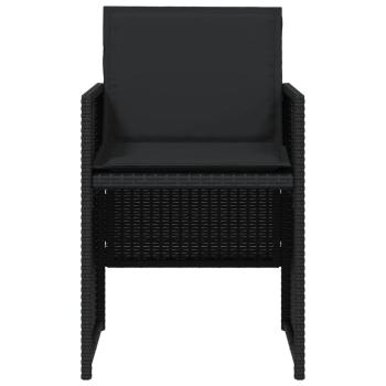 Gartenstühle mit Kissen 4 Stk. Schwarz Poly Rattan