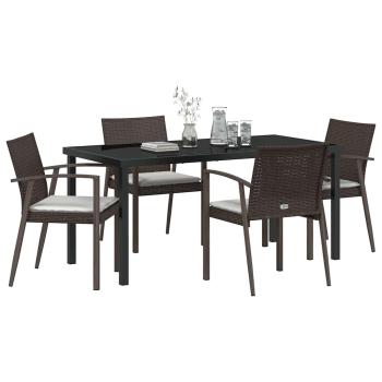 Set von 3 Braun PE Rattan Mittel Robust Rechteckig Modern