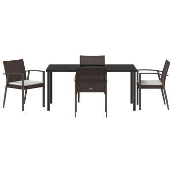 Set von 3 Braun PE Rattan Mittel Robust Rechteckig Modern
