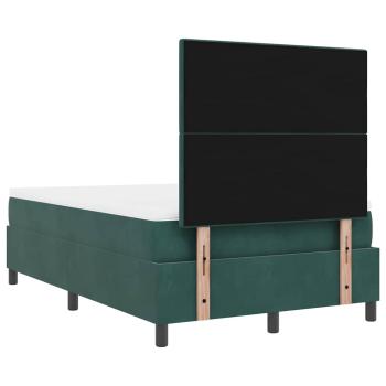 Boxspringbett mit Matratze Dunkelgrün Samt