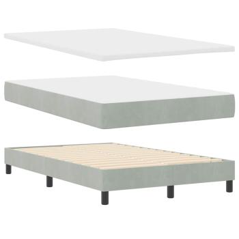 Boxspringbett mit Matratze & LED Hellgrau 120x190 cm Samt
