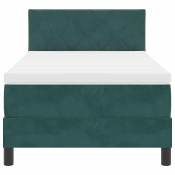 Boxspringbett mit Matratze Dunkelgrün 90x200 cm Samt