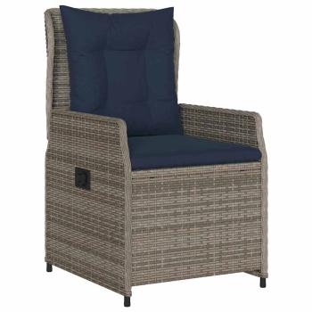 7-teiliges Garten-Ess-Set Grau Poly-Rattan