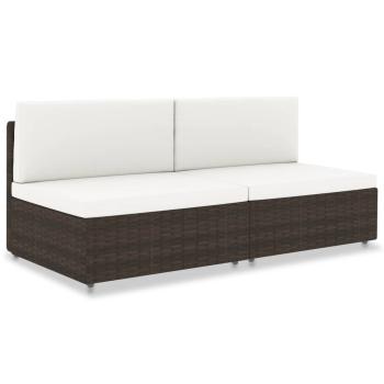 ARDEBO.de - Modulares 2-Sitzer-Sofa Poly Rattan Braun