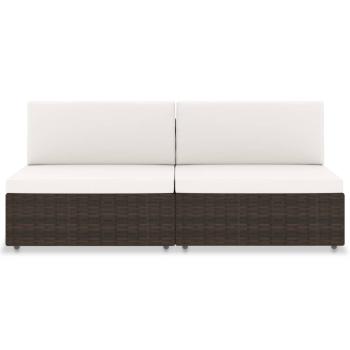 Modulares 2-Sitzer-Sofa Poly Rattan Braun