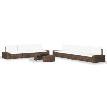 ARDEBO.de - 8-tlg. Garten-Lounge-Set Poly Rattan Braun