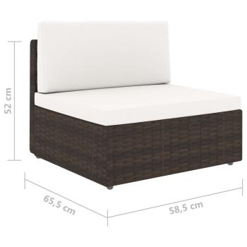 4-tlg. Garten-Lounge-Set Poly Rattan Braun