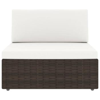 4-tlg. Garten-Lounge-Set Poly Rattan Braun