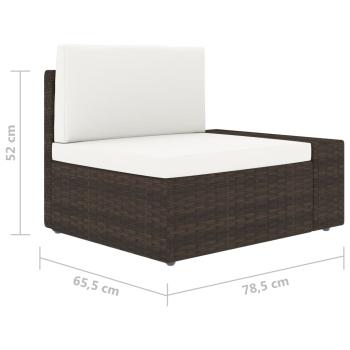 4-tlg. Garten-Lounge-Set Poly Rattan Braun