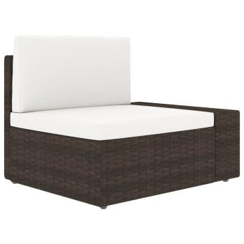 4-tlg. Garten-Lounge-Set Poly Rattan Braun