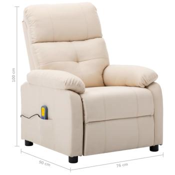 Massagesessel Creme Stoff