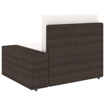 5-tlg. Garten-Lounge-Set mit Kissen Braun Poly Rattan