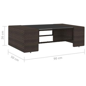 5-tlg. Garten-Lounge-Set Poly Rattan Braun