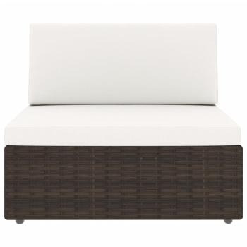 5-tlg. Garten-Lounge-Set Poly Rattan Braun