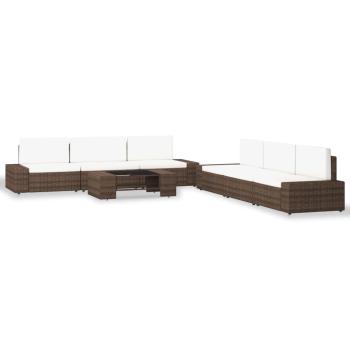 ARDEBO.de - 7-tlg. Garten-Lounge-Set Poly Rattan Braun