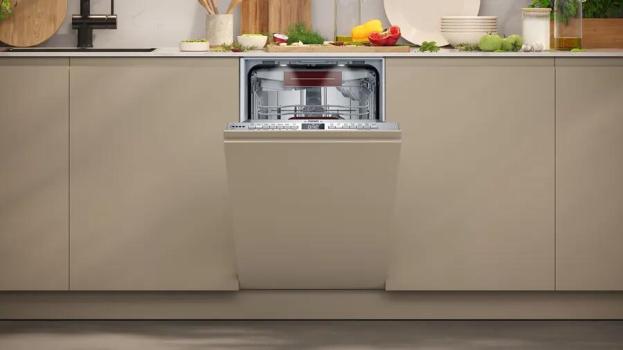 Neff S857YMX12E N70 Vollintegrierter Geschirrspüler, 45 cm breit, 10 Maßgedecke, AquaStop, Open Dry, Flex Besteckschublade, EmotionLight, HomeConnect