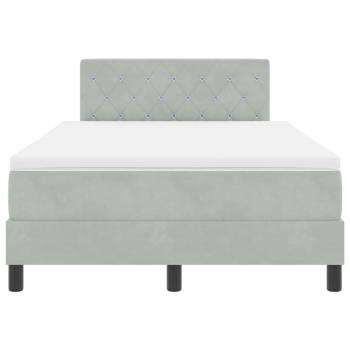 Boxspringbett mit Matratze Hellgrau Samt