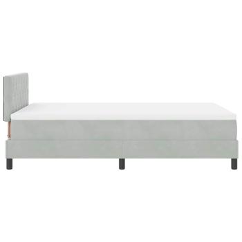 Boxspringbett mit Matratze Hellgrau Samt