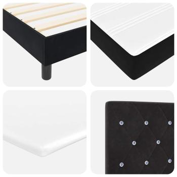Boxspringbett mit Matratze Schwarz Samt
