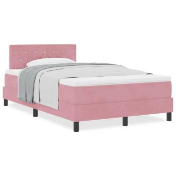 Boxspringbett mit Matratze Rosa Samt