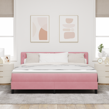 Boxspringbett mit Matratze Rosa Samt