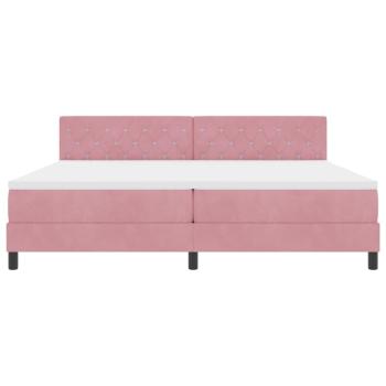 Boxspringbett mit Matratze Rosa 200x200 cm Samt