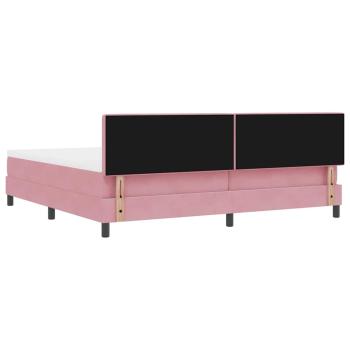 Boxspringbett mit Matratze Rosa 200x200 cm Samt