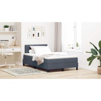 Boxspringbett mit Kopfteil Dunkelgrau 120 x 190 cm Samt
