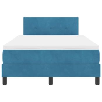 Boxspringbett mit Matratze Dunkelblau Samt