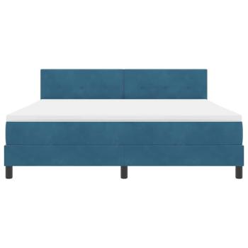 Boxspringbett mit Matratze Dunkelblau Samt