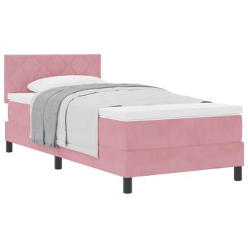 Boxspringbett mit Matratze Rosa 100x200 cm Samt