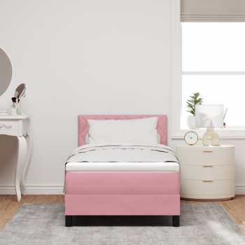 Boxspringbett mit Matratze Rosa 100x200 cm Samt