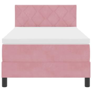 Boxspringbett mit Matratze Rosa 100x200 cm Samt
