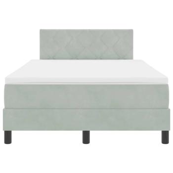 Boxspringbett mit Matratze Hellgrau Samt