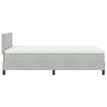 Boxspringbett mit Matratze Hellgrau Samt