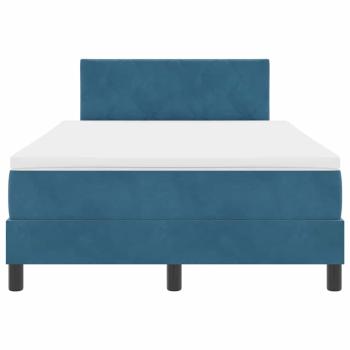 Boxspringbett mit Matratze Dunkelblau Samt