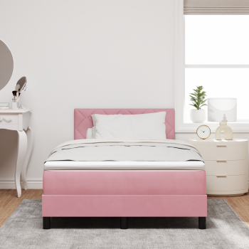 Boxspringbett mit Matratze Rosa Samt