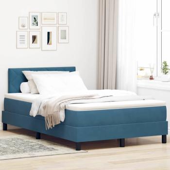 ARDEBO.de - Boxspringbett mit Matratze Dunkelblau 120x200 cm Samt