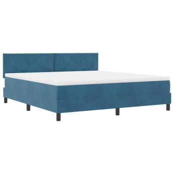 Boxspringbett mit Matratze Dunkelblau Samt