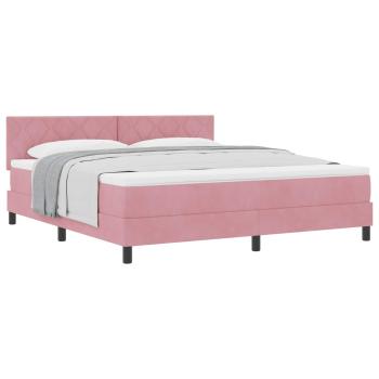 Boxspringbett mit Matratze Rosa Samt