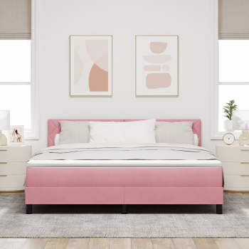 Boxspringbett mit Matratze Rosa Samt