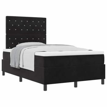 Boxspringbett mit Matratze Schwarz Samt