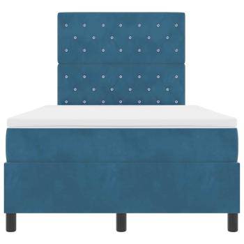 Boxspringbett mit Matratze Dunkelblau 120x200 cm Samt